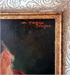 Przedwojenny obraz olejny - Mężczyzna czytający gazetę - Otto Kirchner *1887