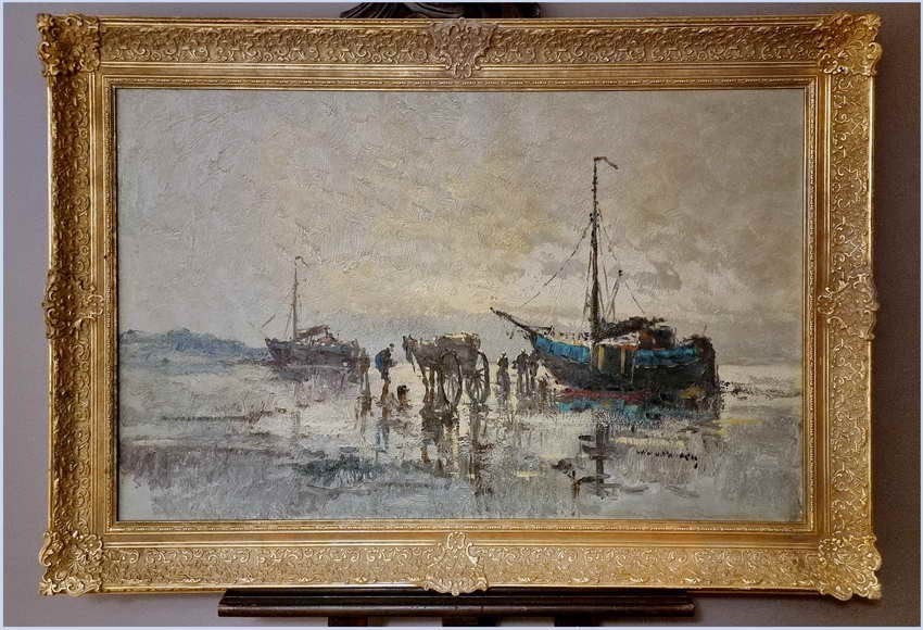 Pozycja w technice szpachlowej! Rozładunek krabów - Wim Van Norden (1917-2001)