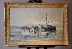 Pozycja w technice szpachlowej! Rozładunek krabów - Wim Van Norden (1917-2001)