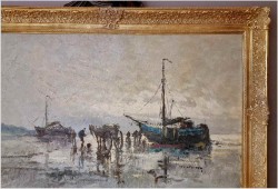 Pozycja w technice szpachlowej! Rozładunek krabów - Wim Van Norden (1917-2001)