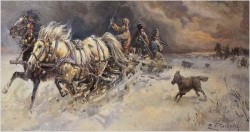 Polskie Malarstwo Aukcyjne! Atak wilków - Edward Pierzyński (Polish *1922)