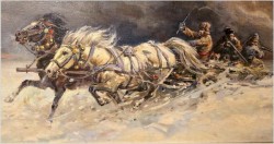 Polskie Malarstwo Aukcyjne! Atak wilków - Edward Pierzyński (Polish *1922)