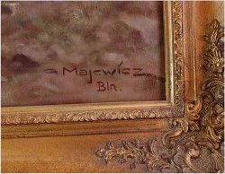 Malarstwo aukcyjne! Pędzące konie - George Majewicz (1897-1965) Rozmiar XXL!