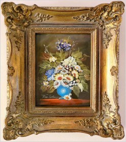 Malarstwo olejne! Bukiet kwiatów w wazonie - XXw. Poz. II