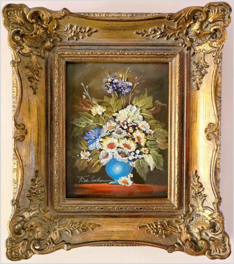 Malarstwo olejne! Bukiet kwiatów w wazonie - XXw. Poz. II