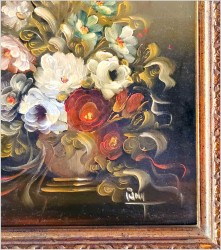 Malarstwo olejne! Bukiet kwiatów w wazonie - XXw. Poz.I