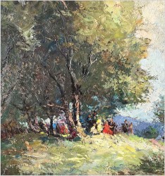 Impresjonizm! Piknik w parku  - Otto PIPPEL (1878 Łódź - 1960 Monachium)