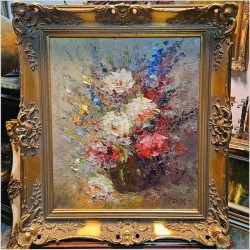 Kwiaty w technice szpachlowej - Johannes Hubertus Hendrikus BÉVORT (1917-1996)