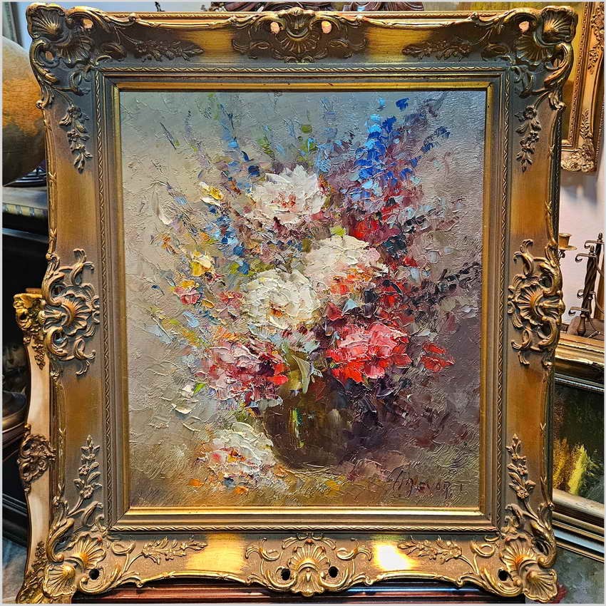 Kwiaty w technice szpachlowej - Johannes Hubertus Hendrikus BÉVORT (1917-1996)