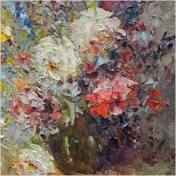 Kwiaty w technice szpachlowej - Johannes Hubertus Hendrikus BÉVORT (1917-1996)