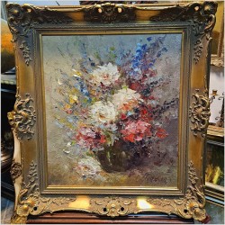 Kwiaty w technice szpachlowej - Johannes Hubertus Hendrikus BÉVORT (1917-1996)