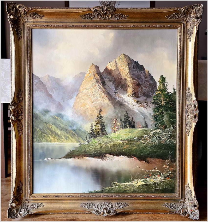 Arcydzieło! Widok na szczyty Waxenstein - Joachim Ernst Lemke *1916