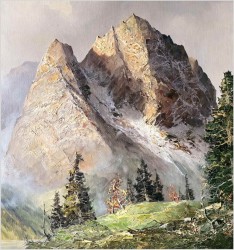 Arcydzieło! Widok na szczyty Waxenstein - Joachim Ernst Lemke *1916