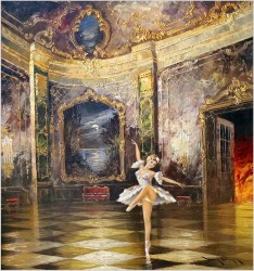 4. Duży obraz! Tańcząca baletnica - Heinz Ludwig Münnich (1921-1978)