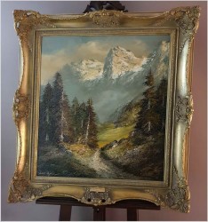 Arcydzieło! Doskonały Pejzaż Alpejski - Herbert Uerpmann (1911-1996)