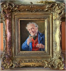 Przedwojenny obraz olejny - Prosit - Na zdrowie / Otto Kirchner (1887-1960)