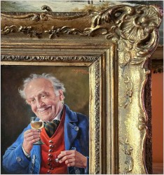 Przedwojenny obraz olejny - Prosit - Na zdrowie / Otto Kirchner (1887-1960)