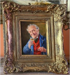 Przedwojenny obraz olejny - Prosit - Na zdrowie / Otto Kirchner (1887-1960)