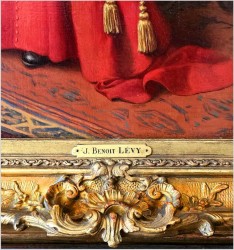 Malarstwo francuskie! Kardynał z buteleczką Whisky - Jules Benoit-Lévy (French 1866-1952)