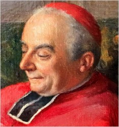 Malarstwo francuskie! Kardynał z buteleczką Whisky - Jules Benoit-Lévy (French 1866-1952)