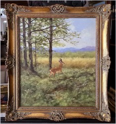 Kozioł sarny na przedpolu lasu - oryg. Georg Majewicz (1897-1965)