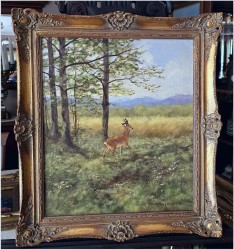 Kozioł sarny na przedpolu lasu - oryg. Georg Majewicz (1897-1965)