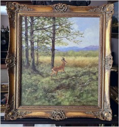 Kozioł sarny na przedpolu lasu - oryg. Georg Majewicz (1897-1965)