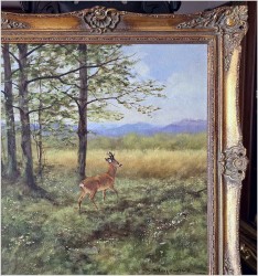 Kozioł sarny na przedpolu lasu - oryg. Georg Majewicz (1897-1965)