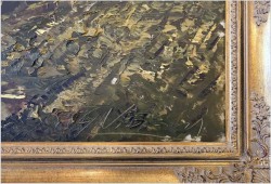 Duży obraz w technice szpachlowej! Tajemniczy las - Gustav Viber (Germany XXw.) 140cm x 80cm