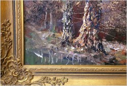 Obraz w technice szpachlowej! Wyjazd na polowanie - H. Nilsen *1908