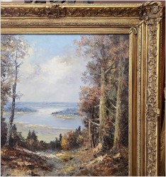 Obraz w technice szpachlowej! Spacer w lesie - H. Nilsen *1908