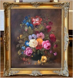 Pałacowe kwiaty w wazonie - Louisa Medina (ur. 1911 Padwa)