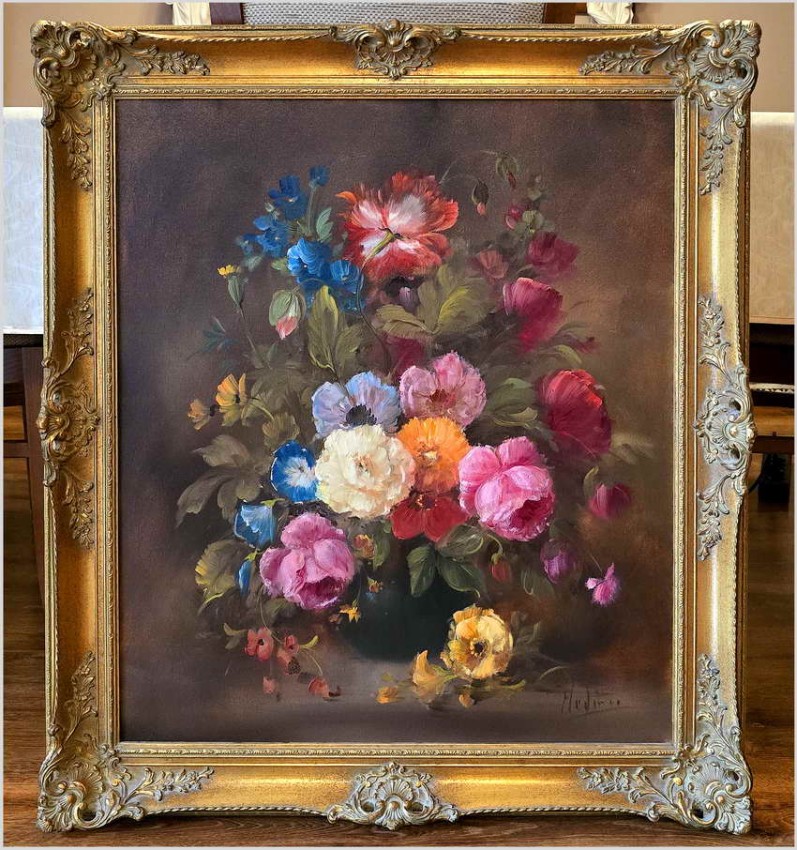 Pałacowe kwiaty w wazonie - Louisa Medina (ur. 1911 Padwa)