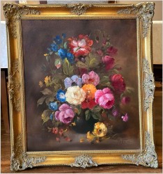 Pałacowe kwiaty w wazonie - Louisa Medina (ur. 1911 Padwa)