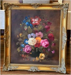 Pałacowe kwiaty w wazonie - Louisa Medina (ur. 1911 Padwa)