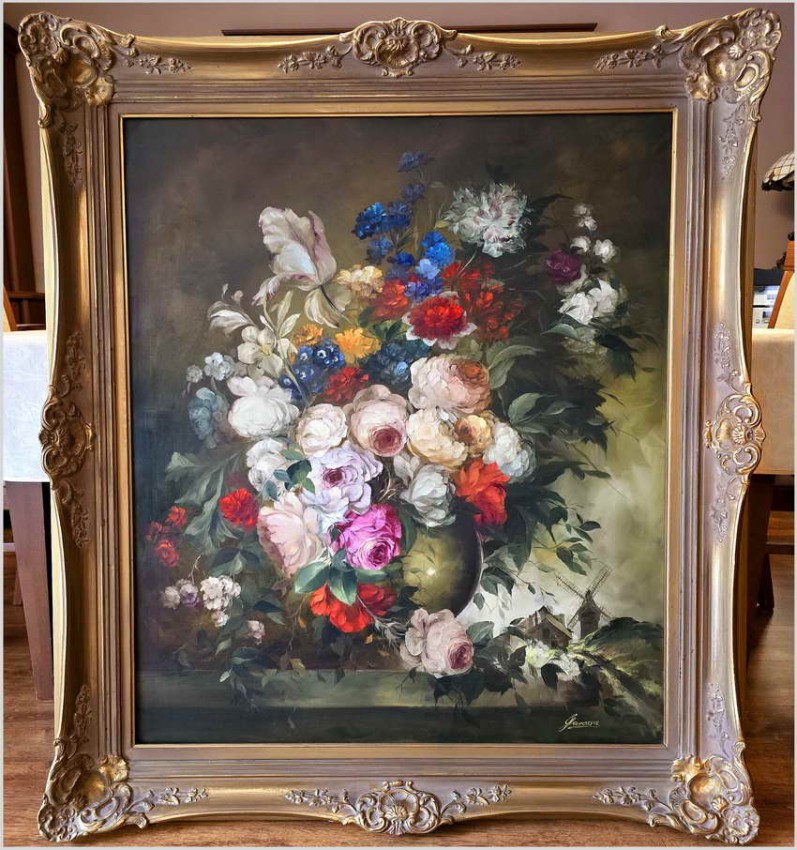 Kwiaty w stylu flamandzkim - Heinrich Garossa *1902 | Rozmiar 125cm x 105cm