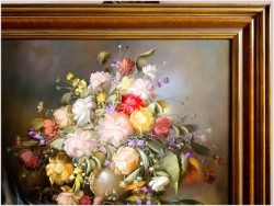 Obraz olejny! Bukiet flamandzkich kwiatów - Gerhard Merfort *1927