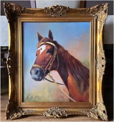 Obraz olejny! Wspaniały portret konia - Gerhard Merfort *1927