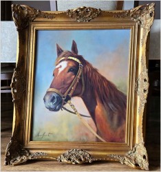 Obraz olejny! Wspaniały portret konia - Gerhard Merfort *1927