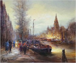 Dobra inwestycja! Amsterdamskie nabrzeże - Peter BROUWER  *1935 ( Certyfikat!)