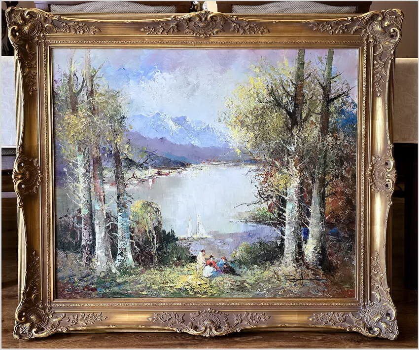 Dobre malarstwo! Piknik nad brzegiem jeziora - Ewald Hess *1918