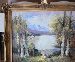 Dobre malarstwo! Piknik nad brzegiem jeziora - Ewald Hess *1918