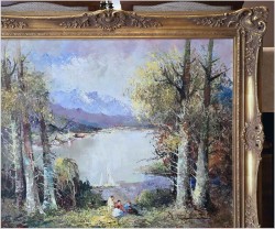 Dobre malarstwo! Piknik nad brzegiem jeziora - Ewald Hess *1918