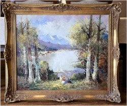 Dobre malarstwo! Piknik nad brzegiem jeziora - Ewald Hess *1918