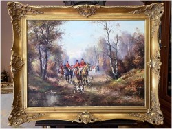Obraz olejny! Wyjazd na polowanie - Horst Altermann (1925-1978)