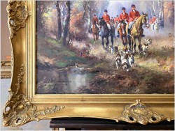 Obraz olejny! Wyjazd na polowanie - Horst Altermann (1925-1978)