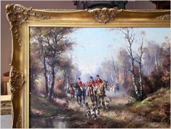 Obraz olejny! Wyjazd na polowanie - Horst Altermann (1925-1978)