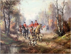 Obraz olejny! Wyjazd na polowanie - Horst Altermann (1925-1978)