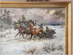 4. Polskie Malarstwo Aukcyjne! Zimowa sanna - Edward Pierzyński (Polish *1922)