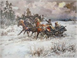 3. Polskie Malarstwo Aukcyjne! Zimowa sanna - Edward Pierzyński (Polish *1922)